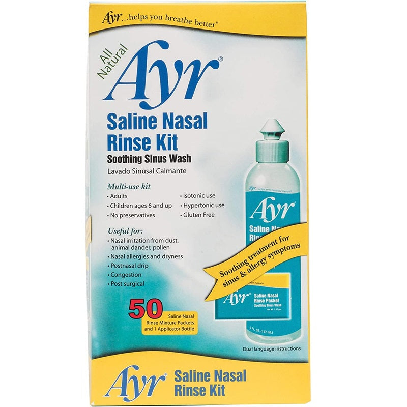 Ayr Saline Sinus Rinse Mix Packets And Applicator With Bottle - 50 Ea